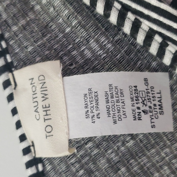 Caution To The Wind Womens Black and White Striped Dress Size Small - Picture 3 of 4